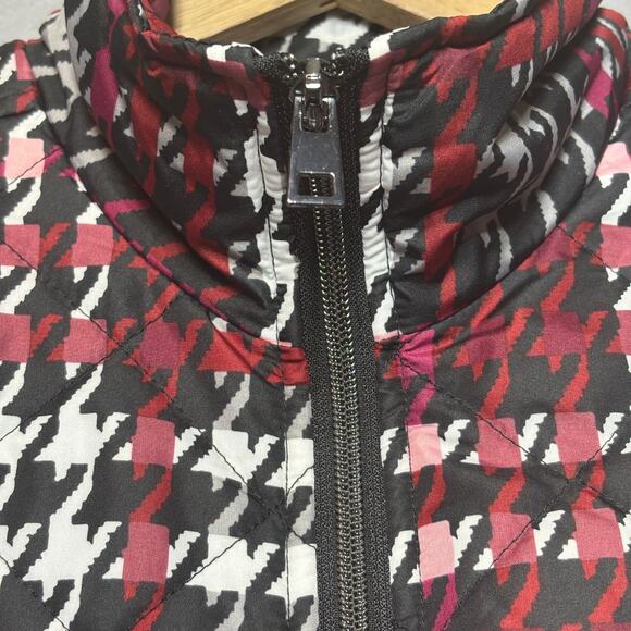 Christopher Banks Houndstooth Plaid Zip Vest S Outerwear Warm Classic Statement - Picture 9 of 10